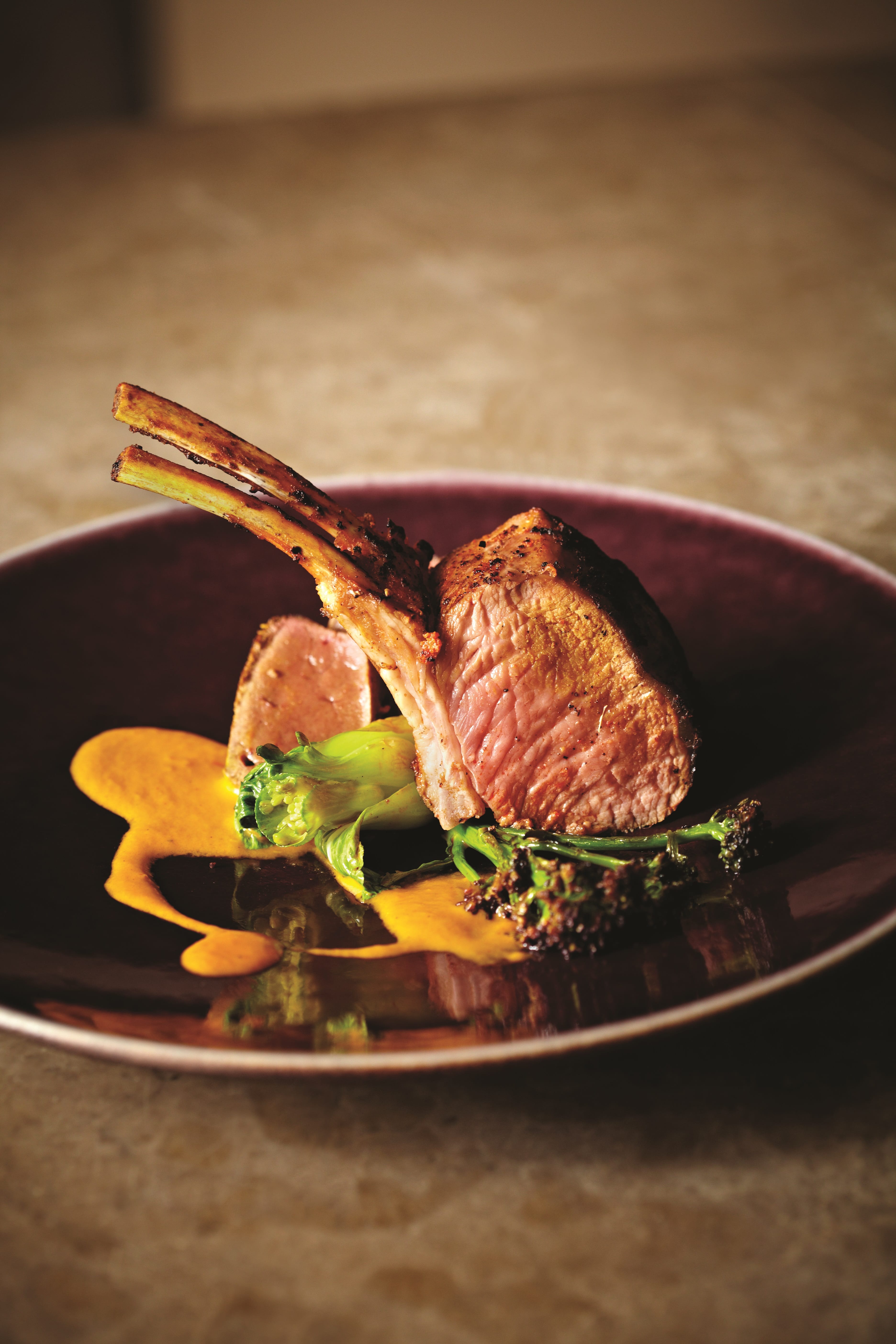 Roast Rack of Lamb with Saffron Sauce_8823-min