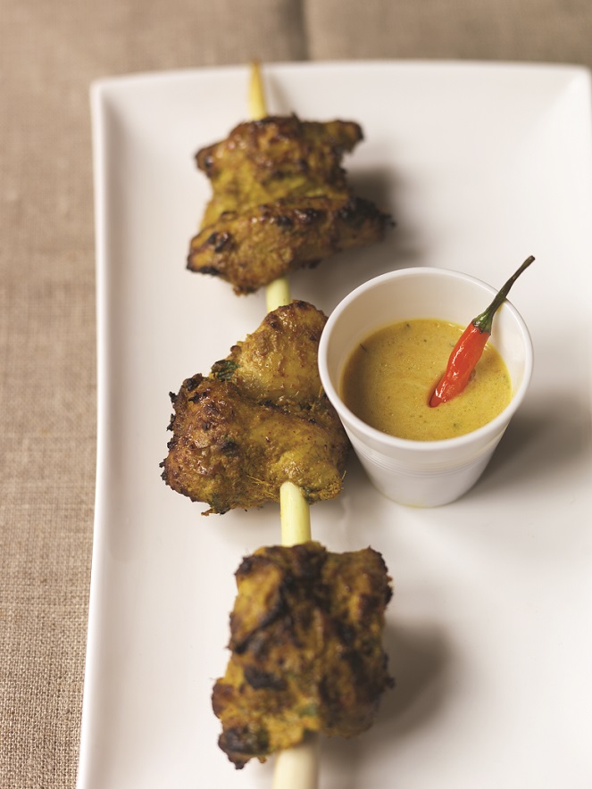 Dry Spice crusted guinea fowl with yellow lentil sauce