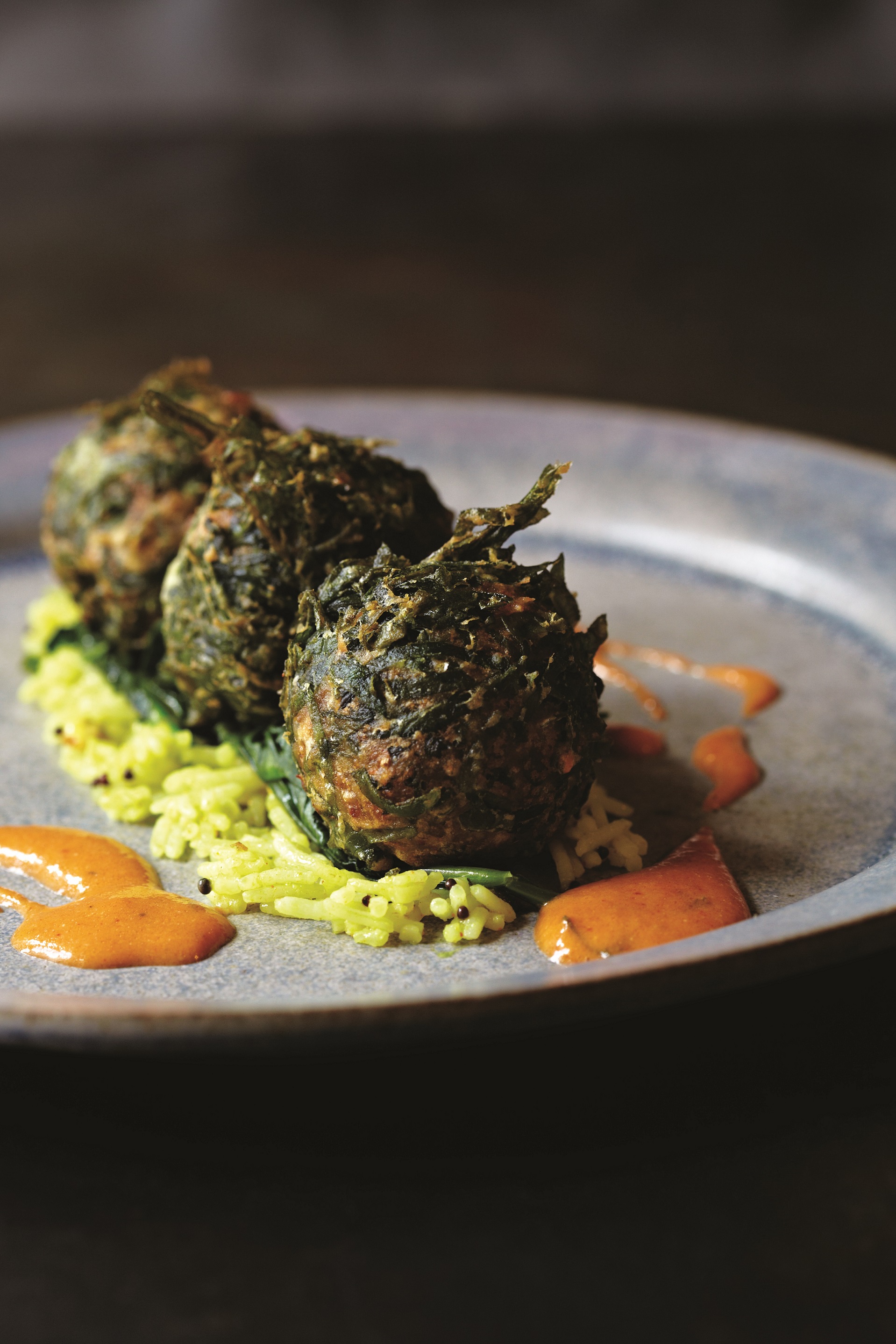 Spinach Dumplings & Lemon Rice