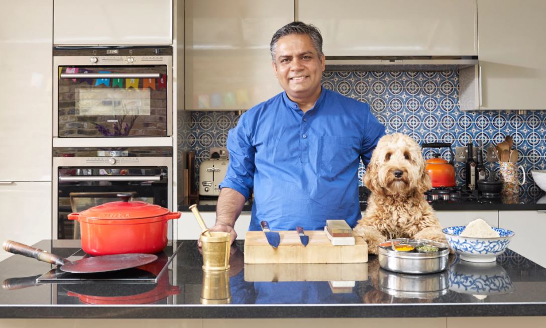 Vivek Singh photographed in his kitchen